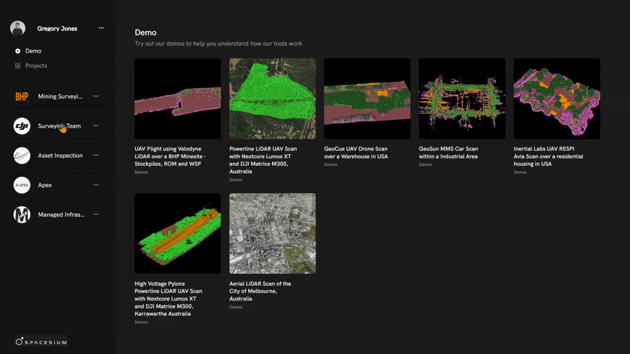 Point Cloud Visualization in Spacesium